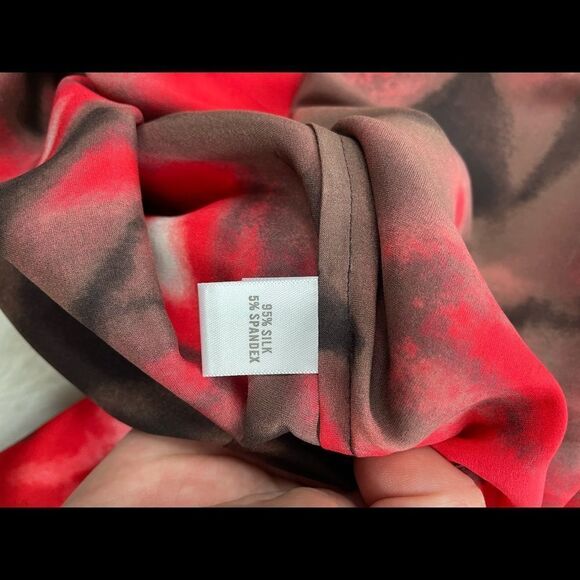 St. John Tie Dye Beaded Silk Blend Tunic Top - Picture 7 of 7